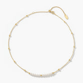 CRYSTAL - PEARL AND GOLD BEAD NECKLACE