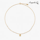 GOLDEN COAST CZ PEARL CHARM NECKLACE-100034T