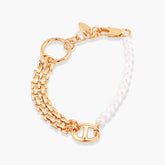 NADINE CHAIN LINK GOLD & PEARL BRACELET