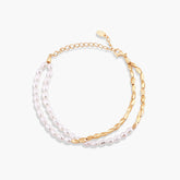 DANI DOUBLE GOLD AND PEARL BRACELET