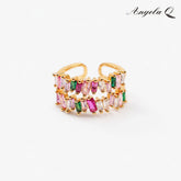 VENICE BEACH MULTICOLOR CZ OPEN RING-300017T