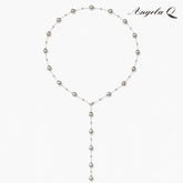 MARINA LONG - PEARL LARIAT NECKLACE