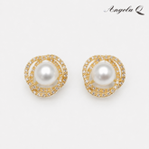 BEL AIR - GLASS PEARL HALO STUD EARRINGS
