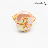 ROSE COVE BLUSH BAROQUE PEARL SWIRL RING-300022P