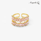 ROSE COVE PINK CZ OPEN RING-300016T