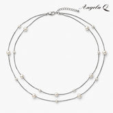 PACIFIC TIDE - LAYERED PEARL STATION NECKLACE