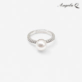 SEACLIFF PEARL PAVÉ SILVER RING-300020P