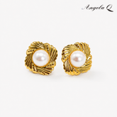 MONTECITO - ROPE PEARL STUD EARRINGS