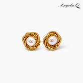 MARINA SWIRL PEARL STUD EARRINGS