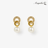 SILVER SHORES PEARL HOOP EARRINGS-400034P