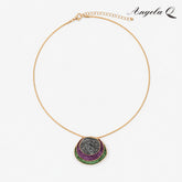 MOONSTONE BEACH IRIDESCENT SHELL PENDANT NECKLACE-100045N
