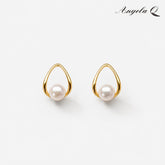 OCEANSIDE - PEARL TEARDROP STUD EARRINGS