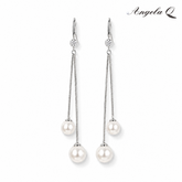 OCEANSIDE - DOUBLE PEARL CHAIN EARRINGS