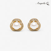 MIRAMAR - FRESHWATER PEARL HALO STUD EARRINGS