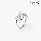 PACIFICA WAVE - CZ PEARL OPEN RING
