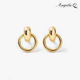 RODEO GOLD LINK HOOP EARRINGS-400061T