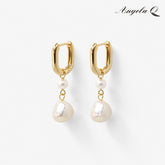 TIDE - DOUBLE PEARL DROP HUGGIE EARRINGS