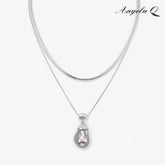 SILVER COVE - LAYERED DROP NECKLACE
