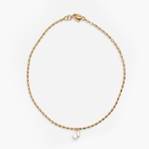 GOLDIE - GOLD BEADED NECKLACE WITH A SINGLE PEARL