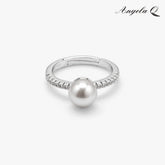 PEBBLE BEACH PEARL TEXTURED SILVER RING-300019P