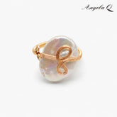 MALIBU IRIDESCENT BAROQUE PEARL SWIRL RING-300021P