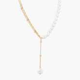 A-LIST PEARL AND CHAIN DROP NECKLACE