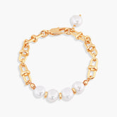 LUNA GOLD LINK PEARL BRACELET