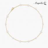 MONTECITO - DAINTY PEARL STATION NECKLACE-100029Q