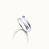DOUBLE BLUE SAPPHIRE ORBIT RING