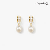 Classic Artificial Gemstone Coastal Pearl Drop Earrings - Drop Shape, Casual Wear, 1 Pair, Model 400029S