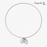 MOON BAY Silver Resin Charm Necklace XL-A-013, Daily Casual Jewelry Accessory, Easy to Layer Everyday Artificial Gemstone Necklace