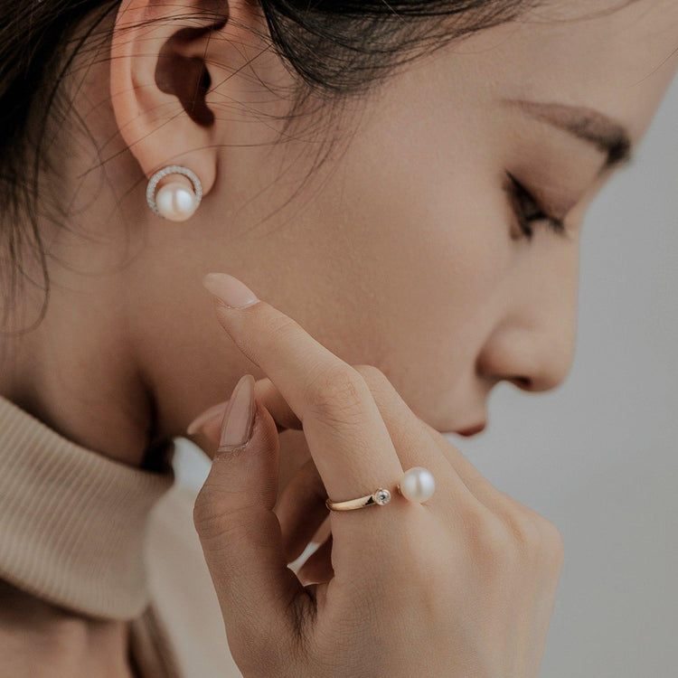 AngelaQ pearl jewelry, pearl earrings