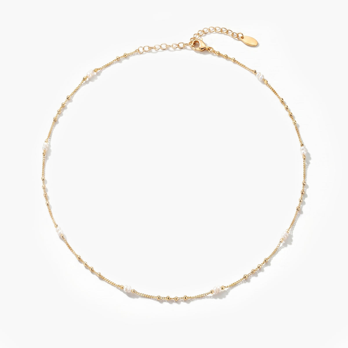 HERMOSA-PEARL AND GOLD BEAD NECKLACE