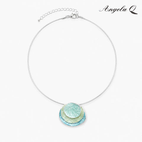 AVALON AQUA SHELL PENDANT NECKLACE-100042N