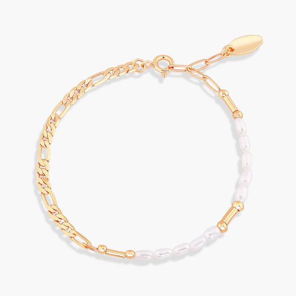 CHARLIE SLIM LINK AND RICE PEARL BRACELET – Angela Q