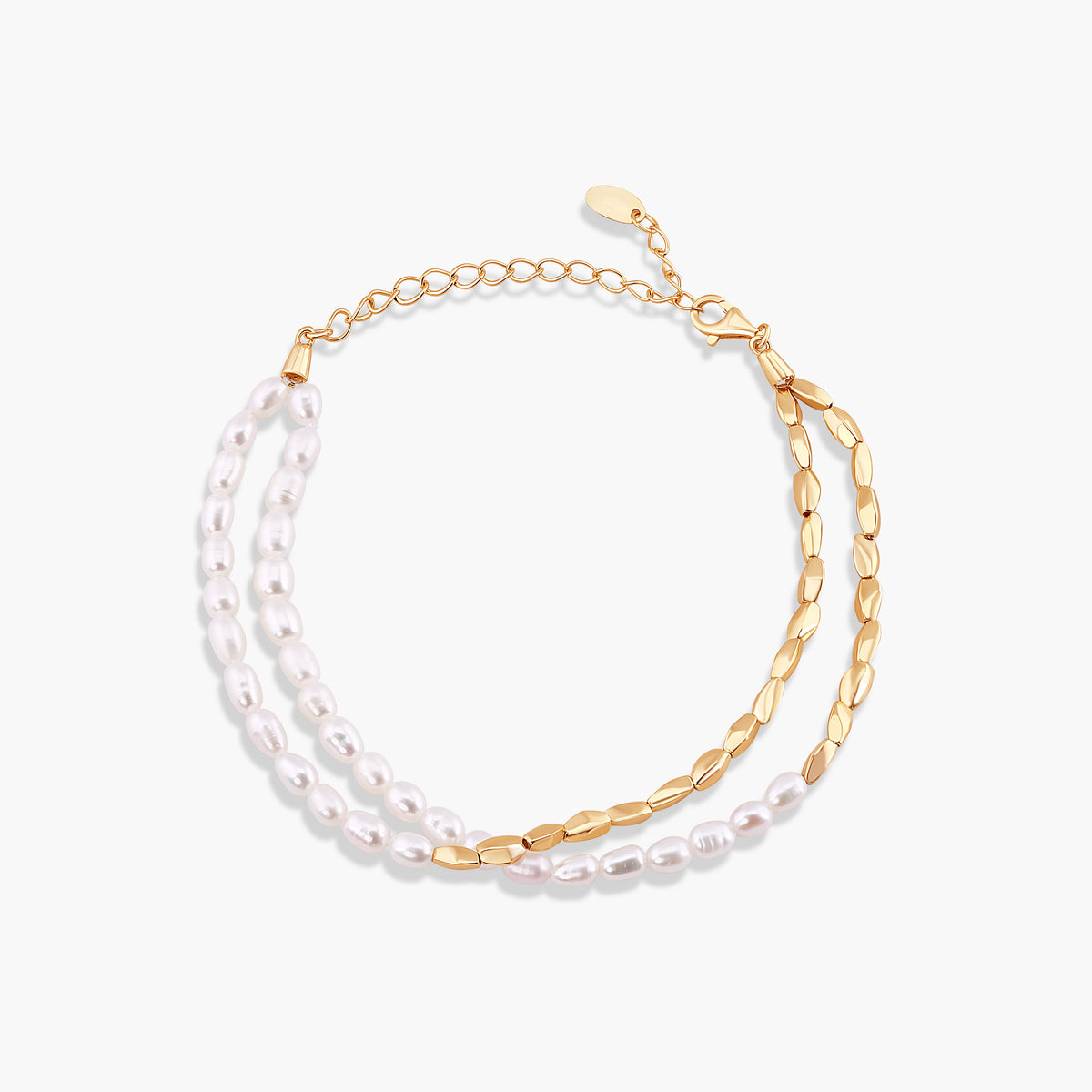 DANI DOUBLE GOLD AND PEARL BRACELET