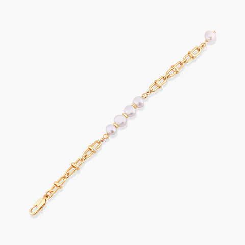 LUNA GOLD LINK PEARL BRACELET