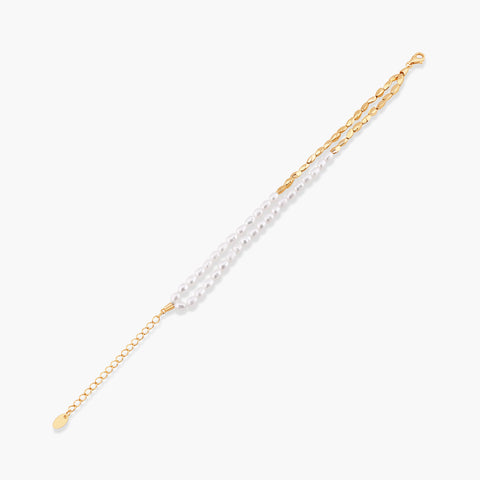 DANI DOUBLE GOLD AND PEARL BRACELET