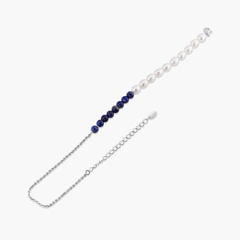 BEACH BABE PEARL& LAPIS LAZULI ANKLET