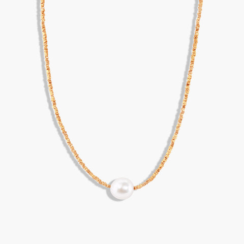 Gold Nugget Pearl Necklace