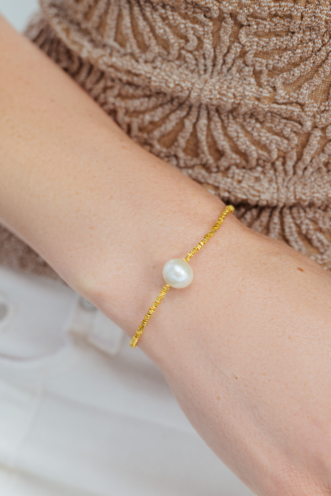 JAMIE GOLD NUGGET PEARL BRACELET
