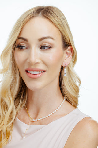 A-LIST PEARL AND CHAIN DROP NECKLACE