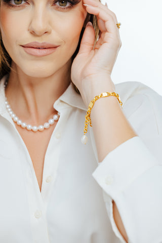 JOLENE CHAIN LINK PEARL BRACELET