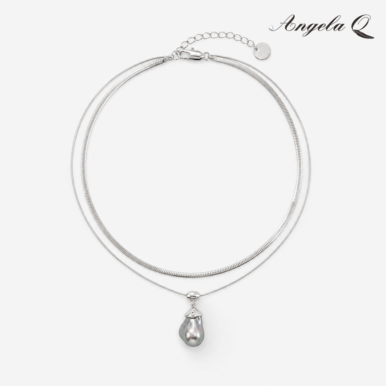 SILVER COVE - LAYERED DROP NECKLACE