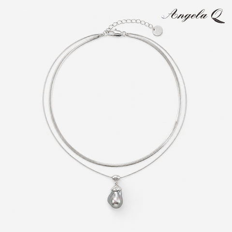 SILVER COVE - LAYERED DROP NECKLACE