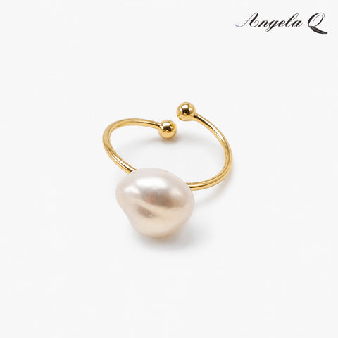MALIBU Pearl Accent Open Artificial Gemstone Ring-300015T