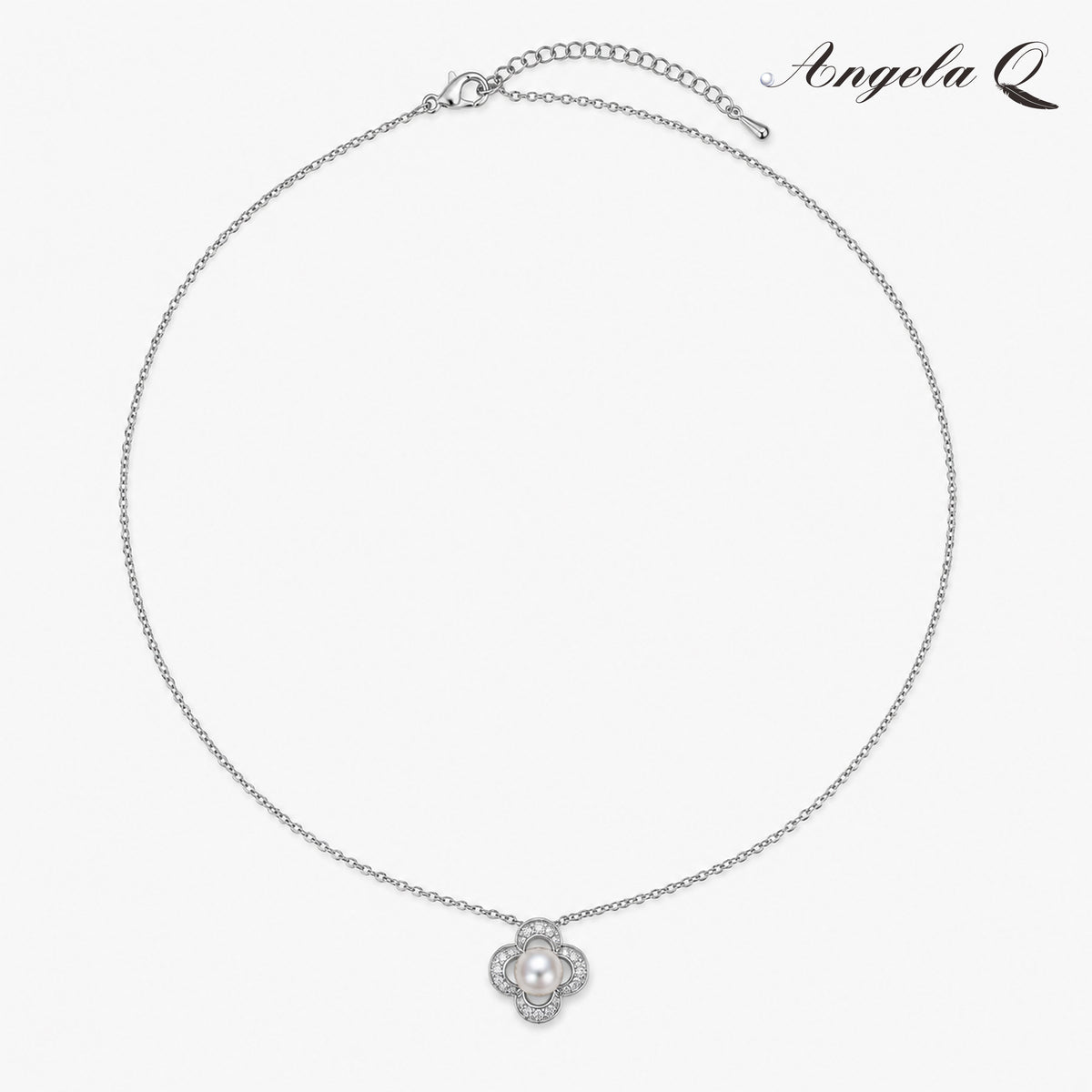 SILVER COVE - CZ FLORAL DROP NECKLACE