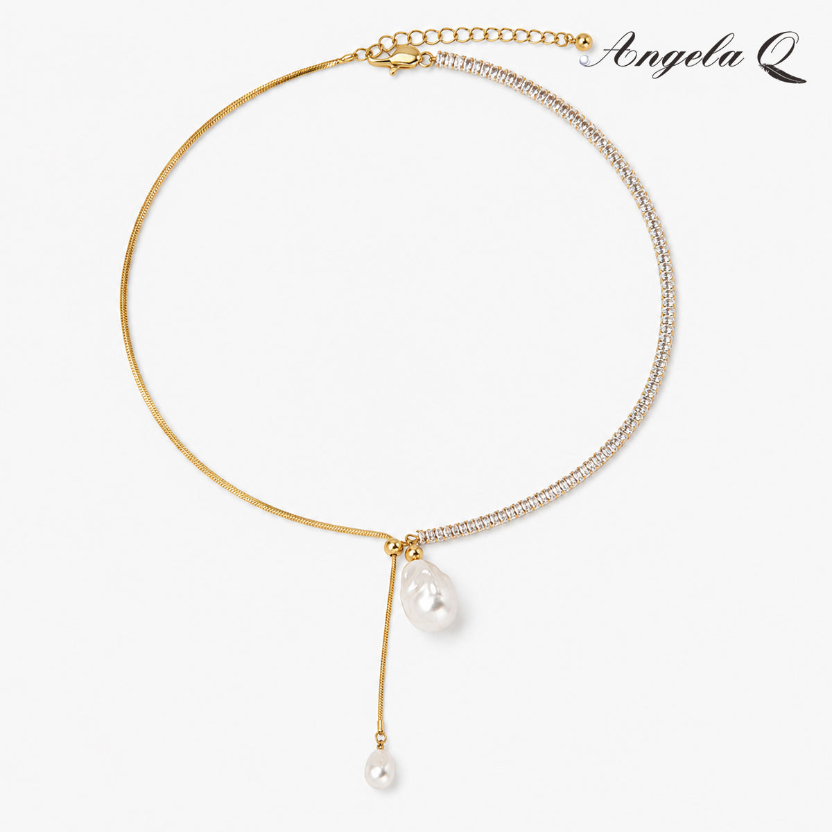 SUNSET COVE - DOUBLE PEARL DROP NECKLAC