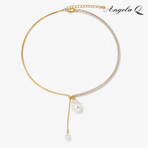 SUNSET COVE - DOUBLE PEARL DROP NECKLAC