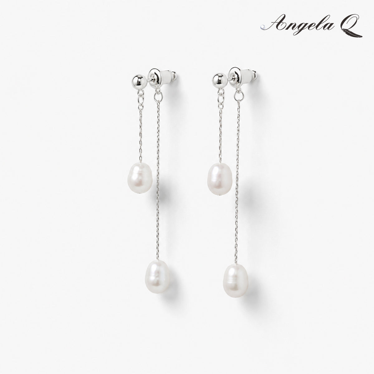 Artificial Gemstone Pearl Drop Earrings - 1-Pair with Laguna Pearl Charm, Jewelry Accessory -400035P